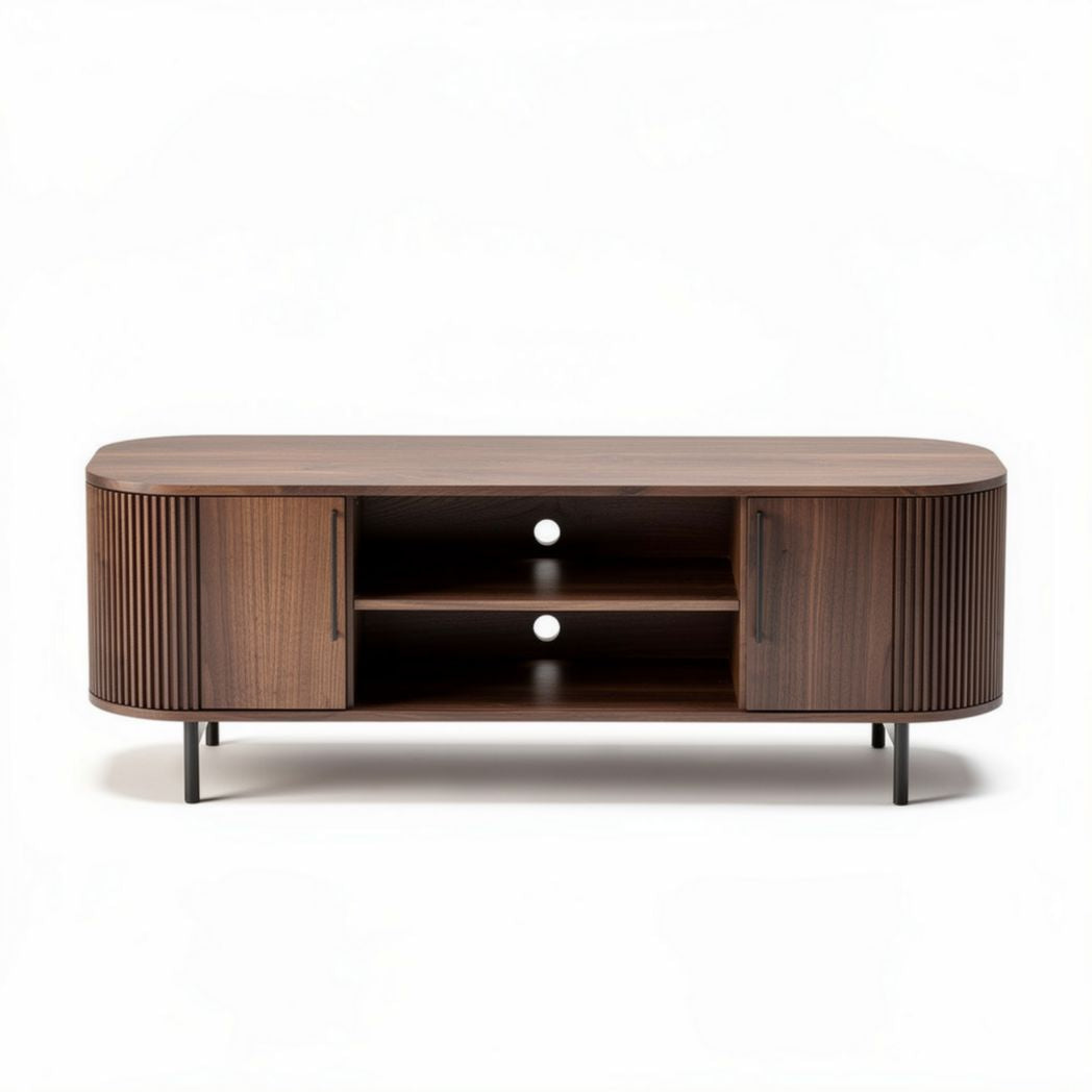 Modern wooden TV stand with storage shelves and sleek design 150 x 40 x 50cm