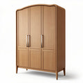 Wooden wardrobe with three doors and elegant curved top design 80 x 40 x 180cm